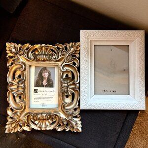 Set of 2 | Vintage White 5x7 Frame & Gold 4x6 Frame